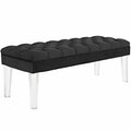 Modway Furniture 17.5 H x 18.5W x 48.5 L in. Valet Velvet Bench, Black EEI-2460-BLK